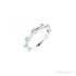 Sapphire Row Natural Gemstone Bezel Station Ring - Blue Zircon, Platinum