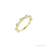 Sapphire Row Natural Gemstone Bezel Station Ring - Aquamarine, 14K Yellow Gold