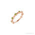 Sapphire Row Natural Gemstone Bezel Station Ring - Peridot, 14K Rose Gold