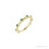 Sapphire Row Natural Gemstone Bezel Station Ring - Alexandrite, 14K Yellow Gold