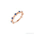 Sapphire Row Natural Gemstone Bezel Station Ring - Blue Sapphire, 14K Rose Gold