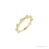 Sapphire Row Natural Gemstone Bezel Station Ring - Blue Zircon, 14K Yellow Gold