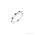 Sapphire Row Natural Gemstone Bezel Station Ring - Ruby, 14K White Gold