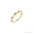 Sapphire Row Natural Gemstone Bezel Station Ring - Amethyst, 14K Yellow Gold
