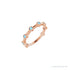 Sapphire Row Natural Gemstone Bezel Station Ring - Aquamarine, 14K Rose Gold