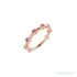 Sapphire Row Natural Gemstone Bezel Station Ring - Amethyst, 14K Rose Gold