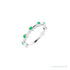 Sapphire Row Natural Gemstone Bezel Station Ring - Emerald, 14K White Gold