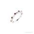 Sapphire Row Natural Gemstone Bezel Station Ring - Mozambique Garnet, 14K White Gold