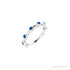 Sapphire Row Natural Gemstone Bezel Station Ring - Blue Sapphire, 14K White Gold