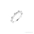 Sapphire Row Natural Gemstone Bezel Station Ring - Blue Sapphire, 14K White Gold (view 2)