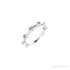 Sapphire Row Natural Gemstone Bezel Station Ring - Pink Tourmaline, 14K White Gold