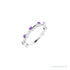 Sapphire Row Natural Gemstone Bezel Station Ring - Amethyst, 14K White Gold