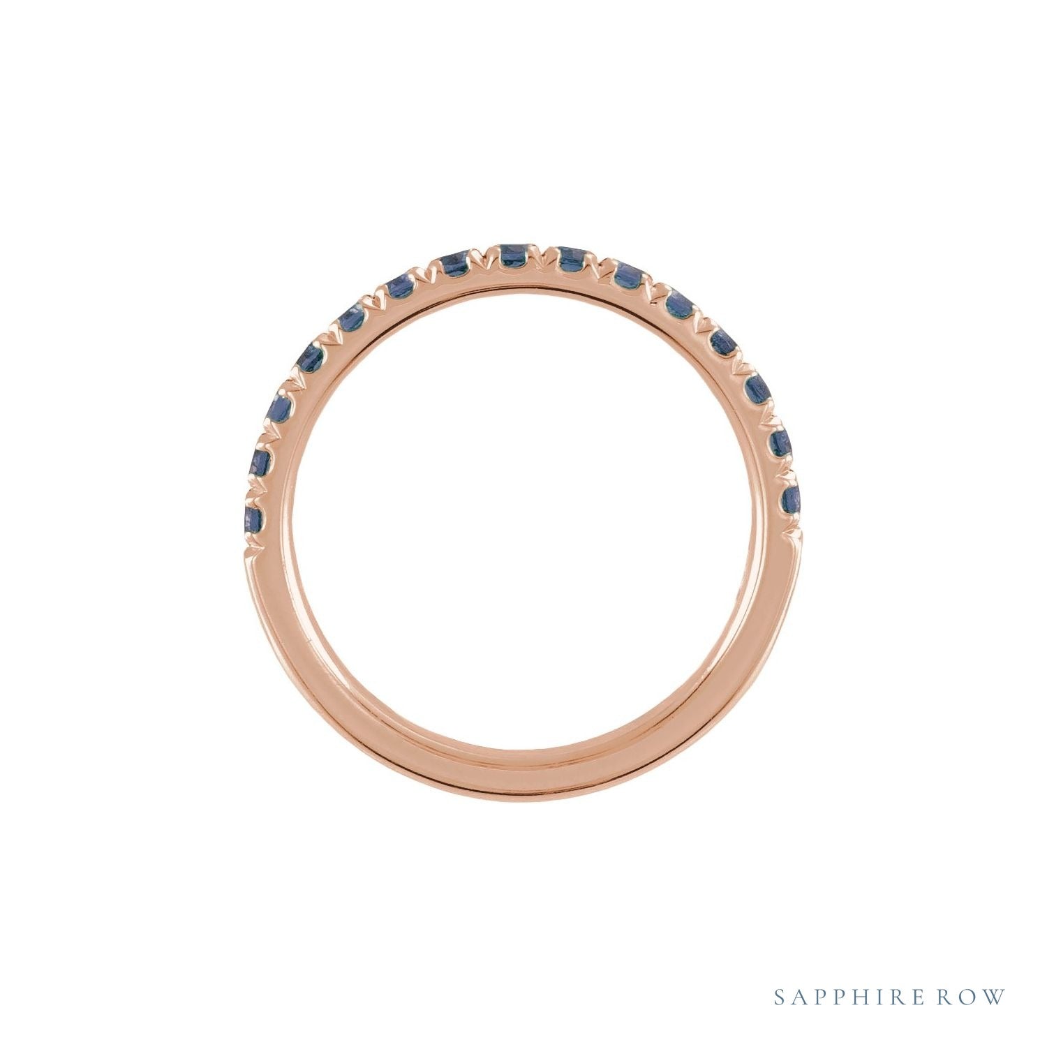 Sapphire Row Natural Birthstone Stacking Ring - Alexandrite, 14K Rose Gold (view 2)