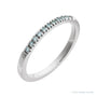 Sapphire Row Natural Birthstone Stacking Ring - Aquamarine, 14K White Gold