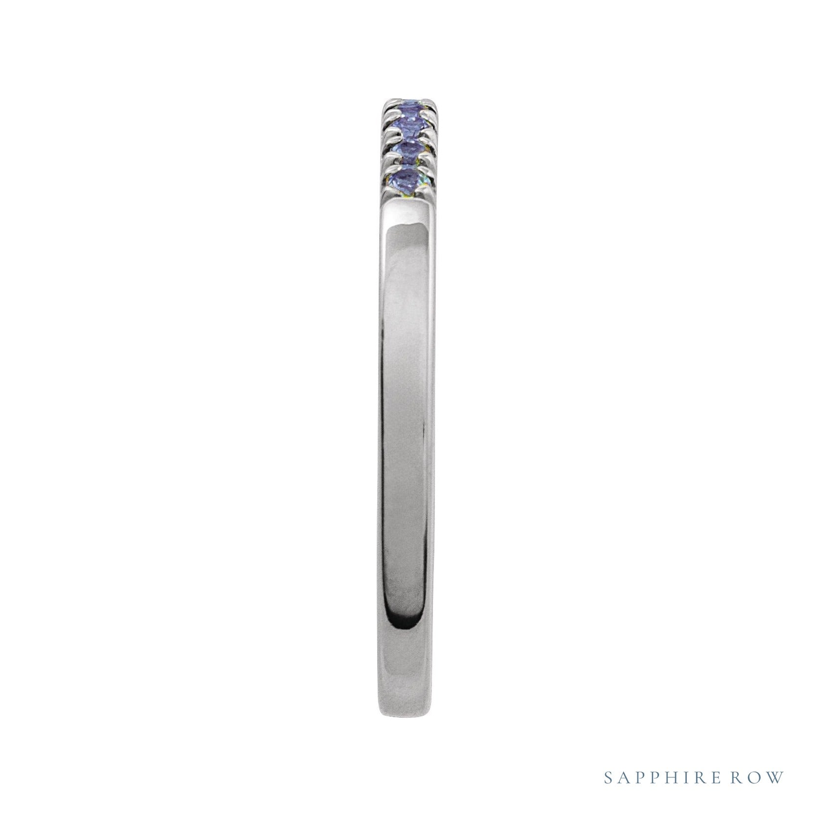 Sapphire Row Natural Birthstone Stacking Ring - Alexandrite, 10K White Gold (view 3)