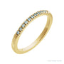 Sapphire Row Natural Birthstone Stacking Ring - Aquamarine, 10K Yellow Gold