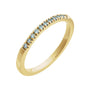 Sapphire Row Natural Birthstone Stacking Ring - Aquamarine, 14K Yellow Gold