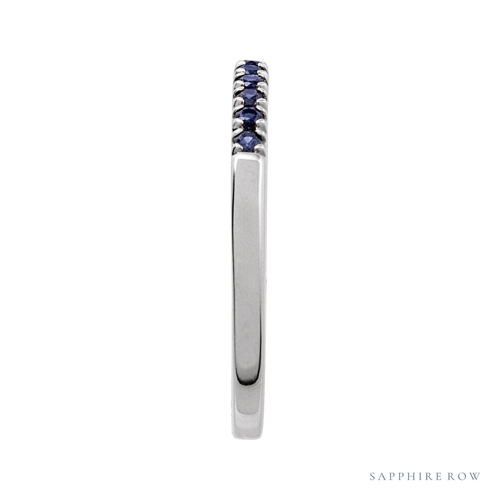 Sapphire Row Natural Birthstone Stacking Ring - Blue Sapphire, 10K White Gold (view 3)