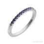 Sapphire Row Natural Birthstone Stacking Ring - Blue Sapphire, 14K White Gold