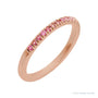 Sapphire Row Natural Birthstone Stacking Ring - Pink Tourmaline, 10K Rose Gold