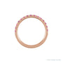 Sapphire Row Natural Birthstone Stacking Ring - Pink Tourmaline, 14K Rose Gold (view 2)