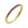 Sapphire Row Natural Birthstone Stacking Ring - Amethyst, 14K Yellow Gold