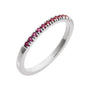 Sapphire Row Natural Birthstone Stacking Ring - Ruby, 10K White Gold
