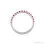 Sapphire Row Natural Birthstone Stacking Ring - Ruby, 14K White Gold (view 2)