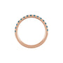Sapphire Row Natural Birthstone Stacking Ring - London Blue Topaz, 10K Rose Gold (view 2)