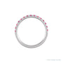 Sapphire Row Natural Birthstone Stacking Ring - Pink Tourmaline, 10K White Gold (view 2)