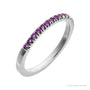 Sapphire Row Natural Birthstone Stacking Ring - Amethyst, 10K White Gold