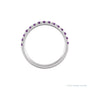 Sapphire Row Natural Birthstone Stacking Ring - Amethyst, 10K White Gold (view 2)