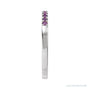 Sapphire Row Natural Birthstone Stacking Ring - Amethyst, 10K White Gold (view 3)