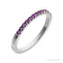 Sapphire Row Natural Birthstone Stacking Ring - Amethyst, 14K White Gold