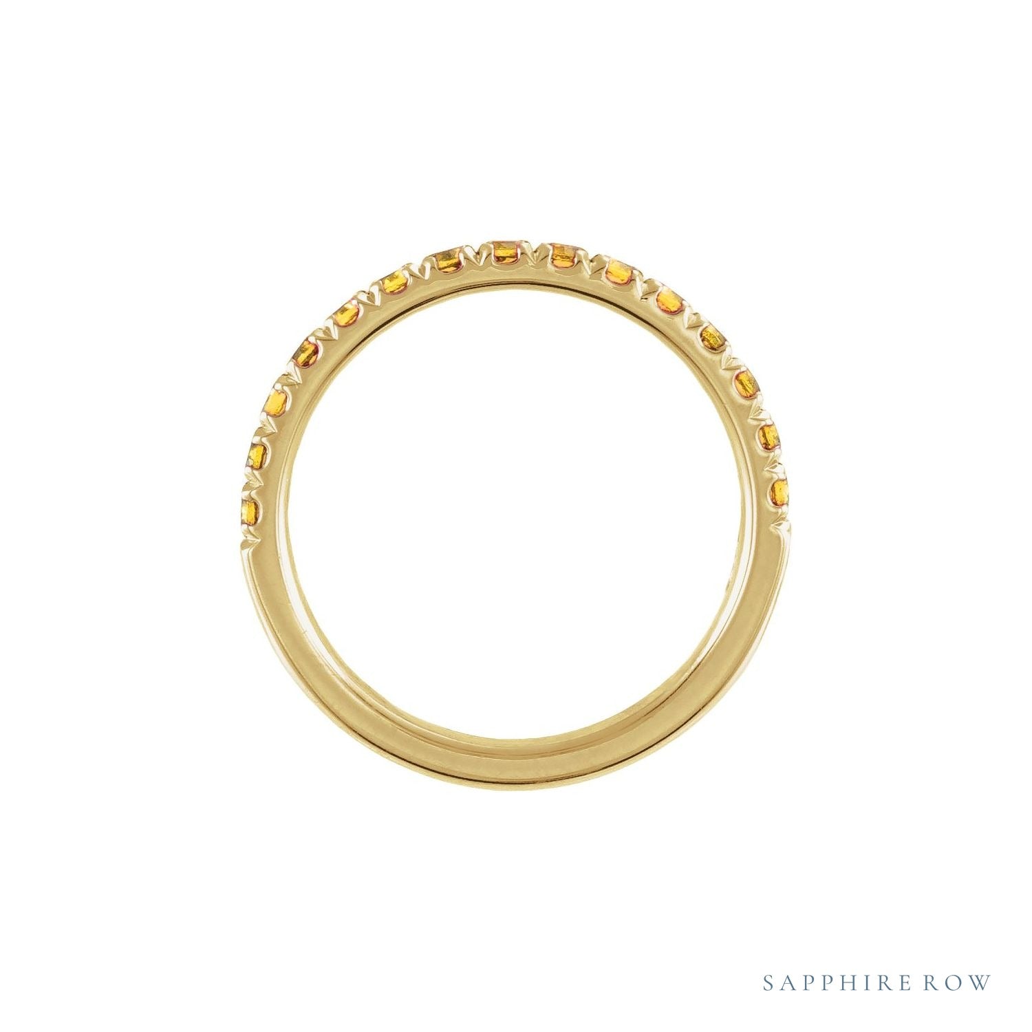 Sapphire Row Natural Birthstone Stacking Ring - Citrine, 10K Yellow Gold (view 2)