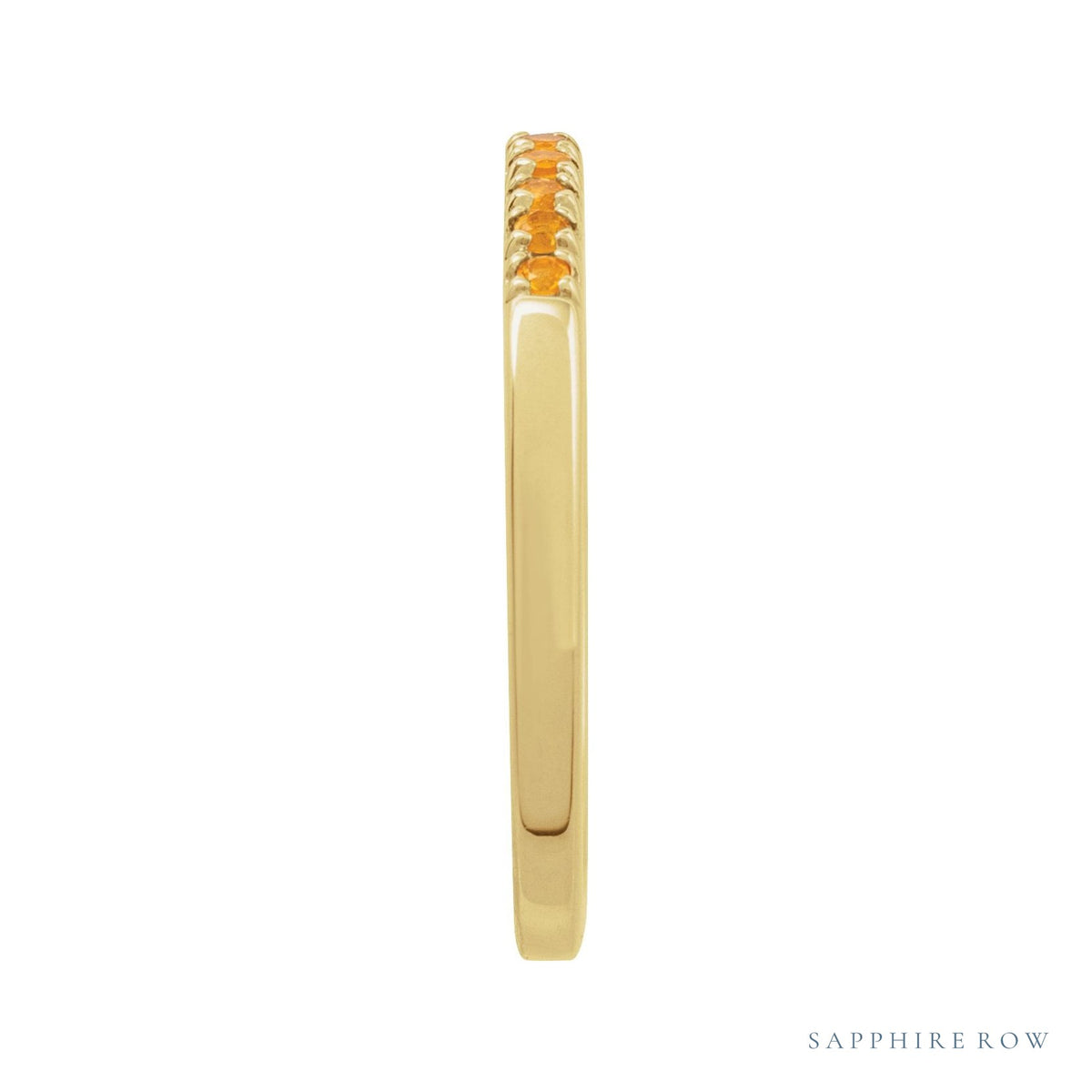 Sapphire Row Natural Birthstone Stacking Ring - Citrine, 14K Yellow Gold (view 3)