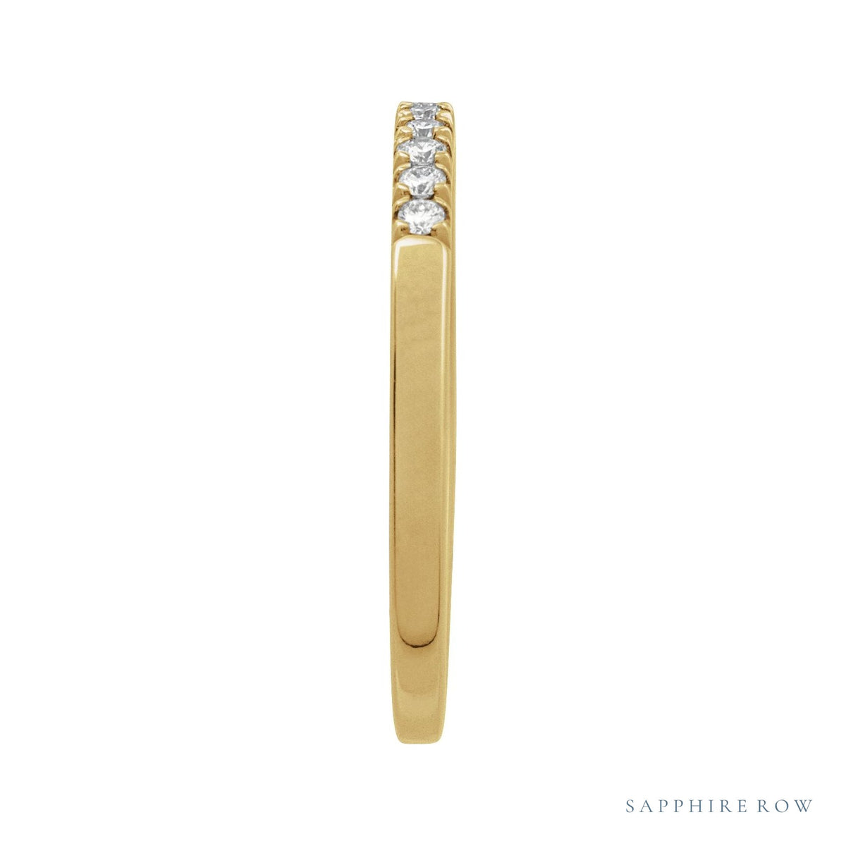 Sapphire Row Natural Birthstone Stacking Ring - Diamond, 10K Yellow Gold (view 3)