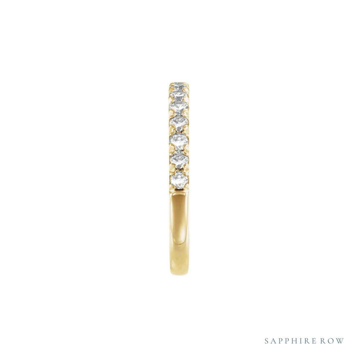 Sapphire Row Natural Birthstone Stacking Ring - Diamond, 14K Yellow Gold (view 2)