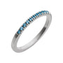 Sapphire Row Natural Birthstone Stacking Ring - London Blue Topaz, 14K White Gold