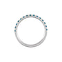 Sapphire Row Natural Birthstone Stacking Ring - London Blue Topaz, 14K White Gold (view 2)