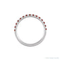 Sapphire Row Natural Birthstone Stacking Ring - Mozambique Garnet, 10K White Gold (view 2)