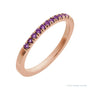 Sapphire Row Natural Birthstone Stacking Ring - Amethyst, 10K Rose Gold