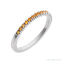 Sapphire Row Natural Birthstone Stacking Ring - Citrine, 10K White Gold