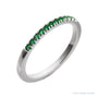 Sapphire Row Natural Birthstone Stacking Ring - Emerald, 10K White Gold