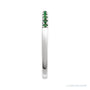 Sapphire Row Natural Birthstone Stacking Ring - Emerald, 14K White Gold (view 3)