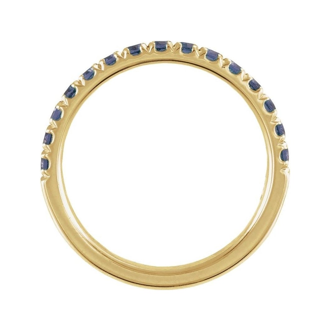 Sapphire Row Natural Birthstone Stacking Ring - Alexandrite, 10K Yellow Gold (view 2)