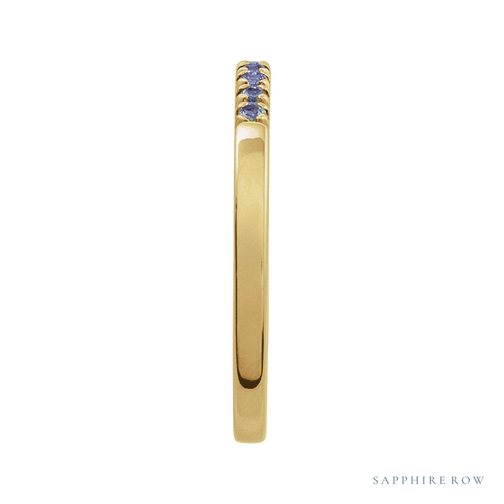 Sapphire Row Natural Birthstone Stacking Ring - Alexandrite, 10K Yellow Gold (view 3)