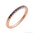 Sapphire Row Natural Birthstone Stacking Ring - Blue Sapphire, 10K Rose Gold