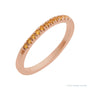 Sapphire Row Natural Birthstone Stacking Ring - Citrine, 10K Rose Gold
