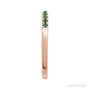 Sapphire Row Natural Birthstone Stacking Ring - Emerald, 10K Rose Gold (view 3)